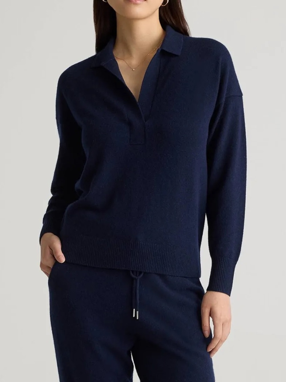 Women's Quince Mongolian Cashmere Polo Sweater